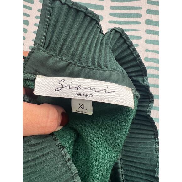 Sioni Milano green long sleeve sweater blouse size XL - Picture 4 of 4